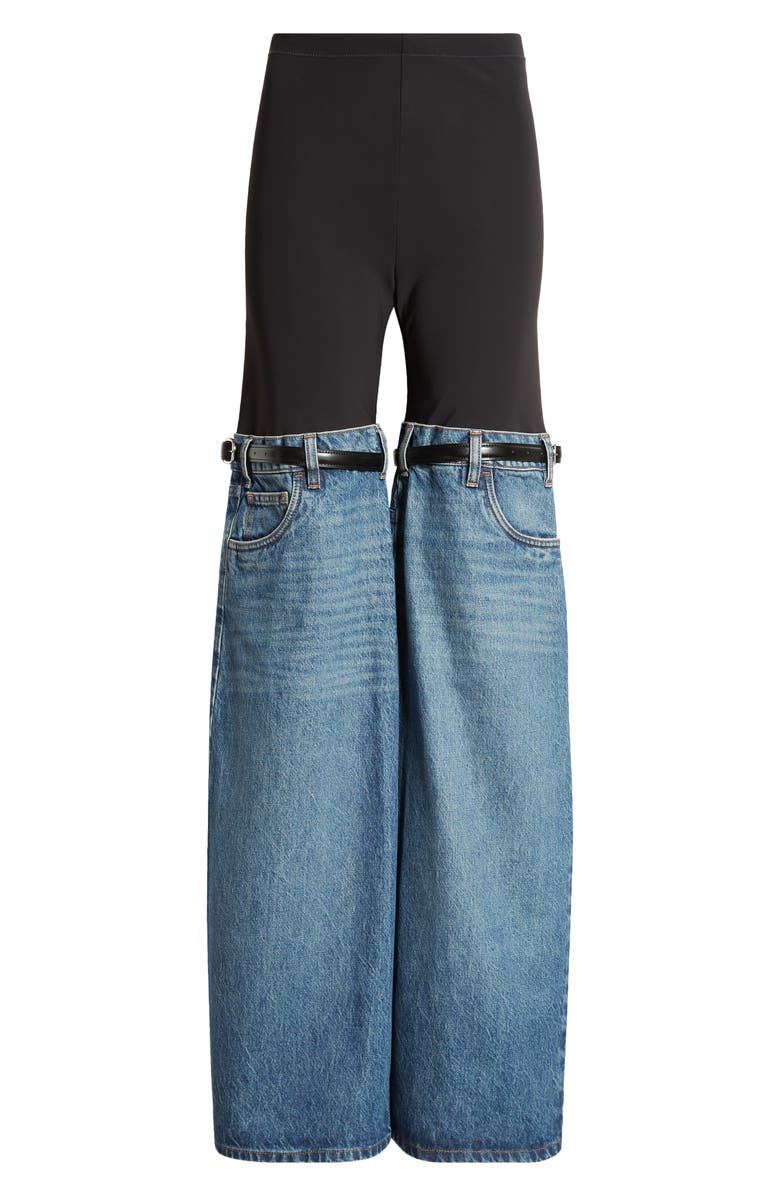 Coperni Hybrid Denim & Knit Pants, Alternate, color, 