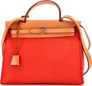 Pre-Owned Hermes Herbag Zip Leather and Toile 31
