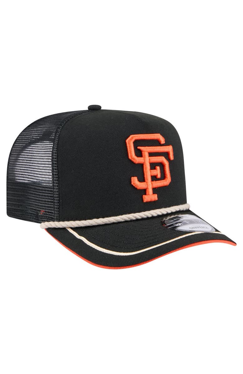 New Era Men's New Era Black San Francisco Giants Vintage Rope Trucker A-Frame 9FIFTY Adjustable Hat, Alternate, color, 