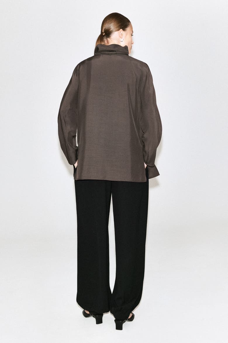 Fluid Mock-Neck Blouse, Alternate, color, GRAY