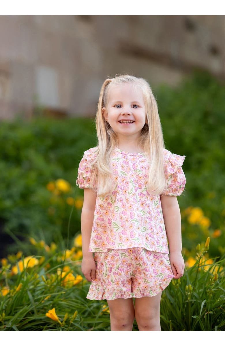Mabel + Honey Wild Savanna Short Gathered Sleeve Two Piece Set, Alternate, color, Pink