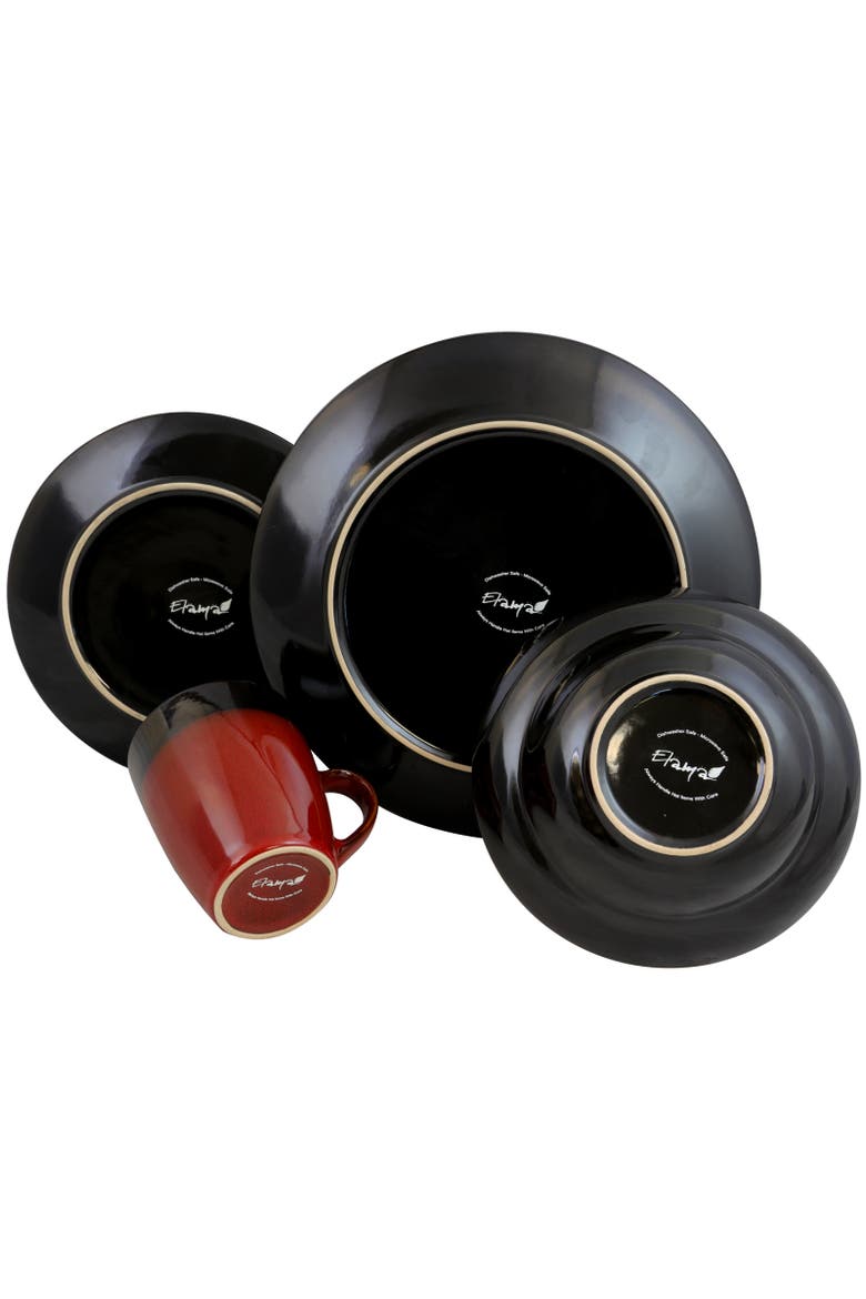 Tanizia 16 Piece High Gloss Dinnerware Set, Alternate, color, Red