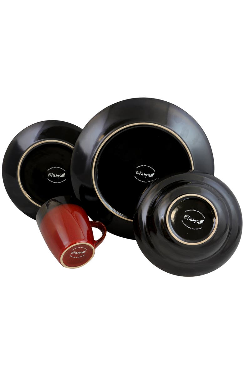 Elama Tanizia 16 Piece High Gloss Dinnerware Set, Alternate, color, Red