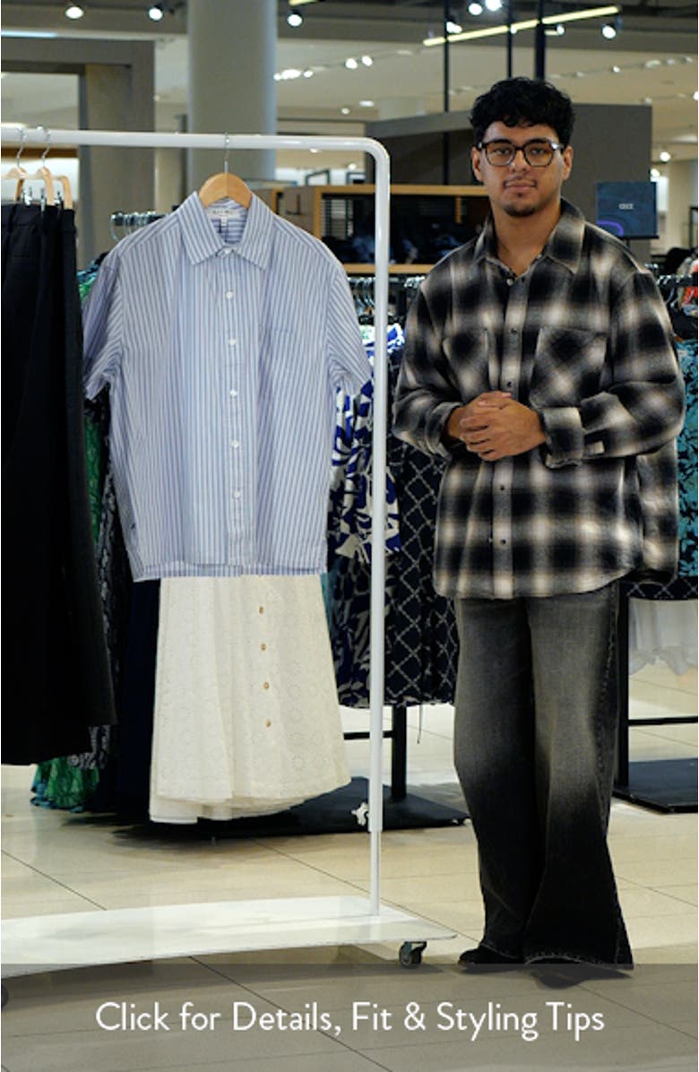 Franklin Short Sleeve Stripe Cotton Button-Up Shirt, sales video thumbnail