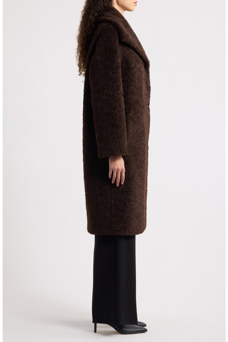 Faux Fur Shawl Collar Coat, Alternate, color, SMOKED TRUFFLE