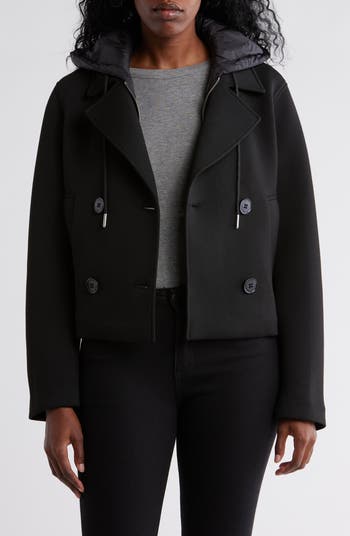 Double Breasted Crop Trench Coat with Bib