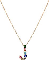 Panacea Multicolor Crystal Initial Pendant Necklace
