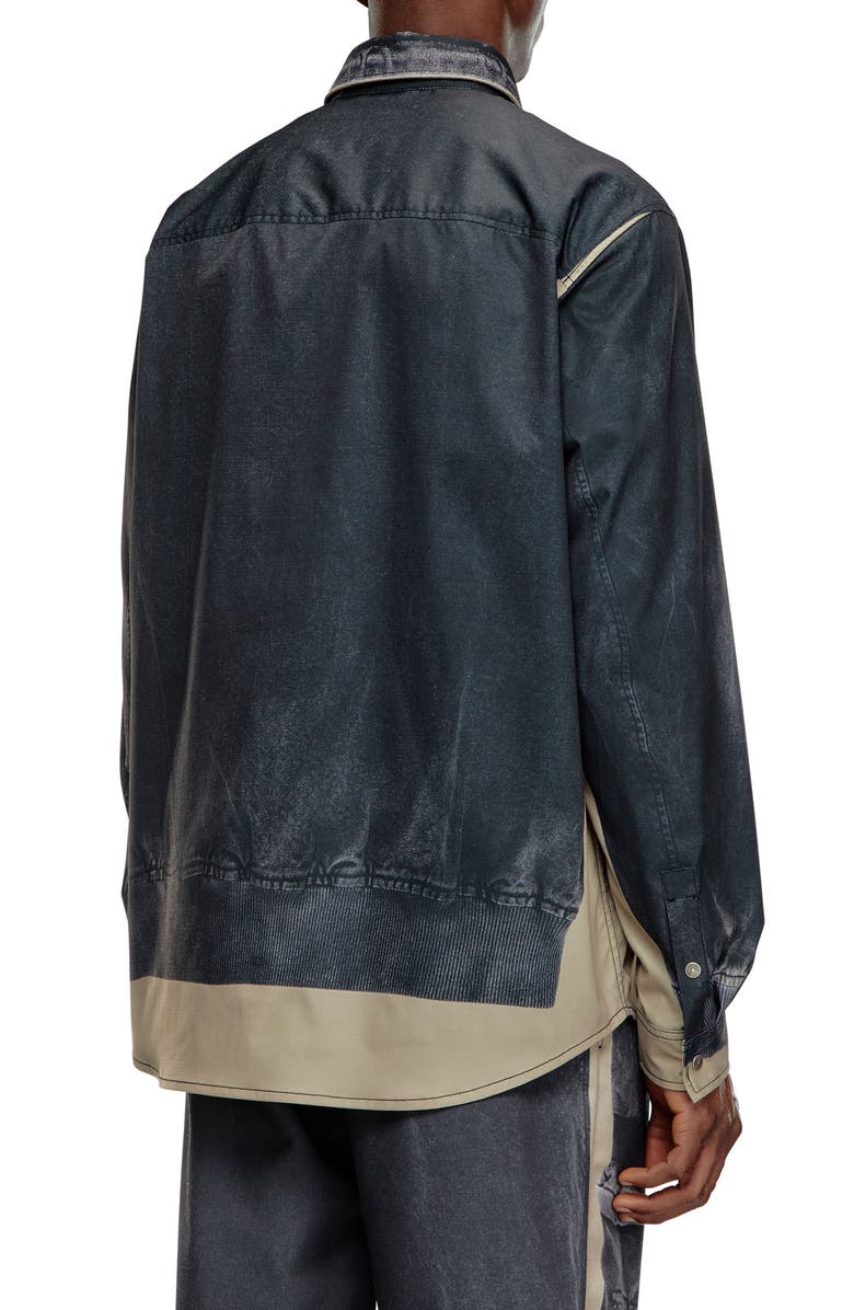 DIESEL<sup>®</sup> S-After-A Tromp l'Oeil Snap Front Shirt, Alternate, color, 