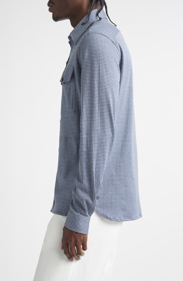 ISAIA The Check Cotton & Silk Overshirt, Alternate, color, Medium Blue