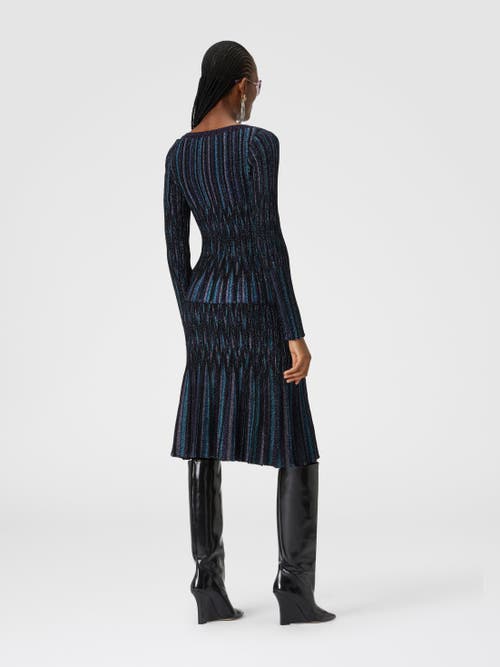 Shop Missoni Flared Midi Skirt With Lamé Diamond Motif In Multicoloured