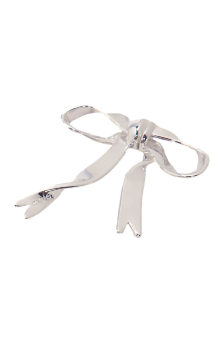 maje Silver bow earring, Alternate, color, 