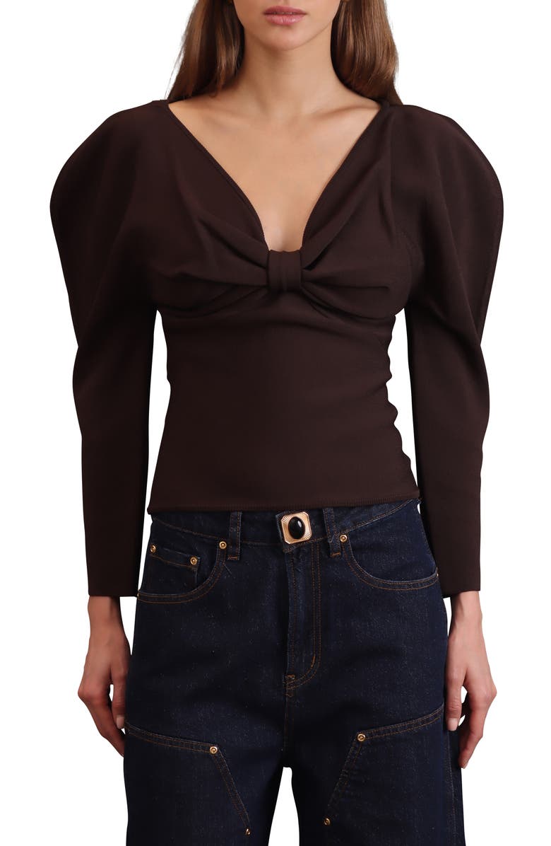 Avec Les Filles Exaggerated Dolman Sleeve Sweater, Main, color, Chocolate
