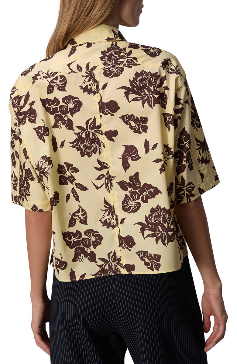 rag & bone Junie Floral Cotton Poplin Zip Top, Alternate, color, 