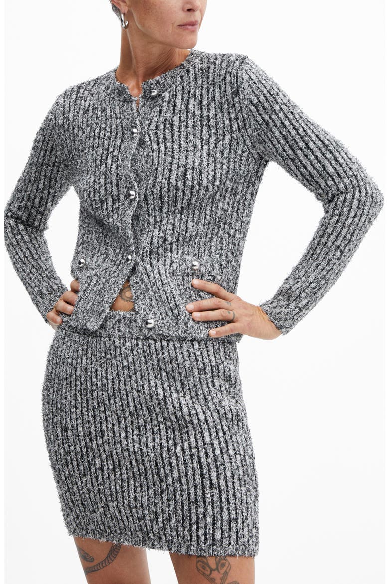 Rib Sweater Miniskirt, Alternate, color, BLACK