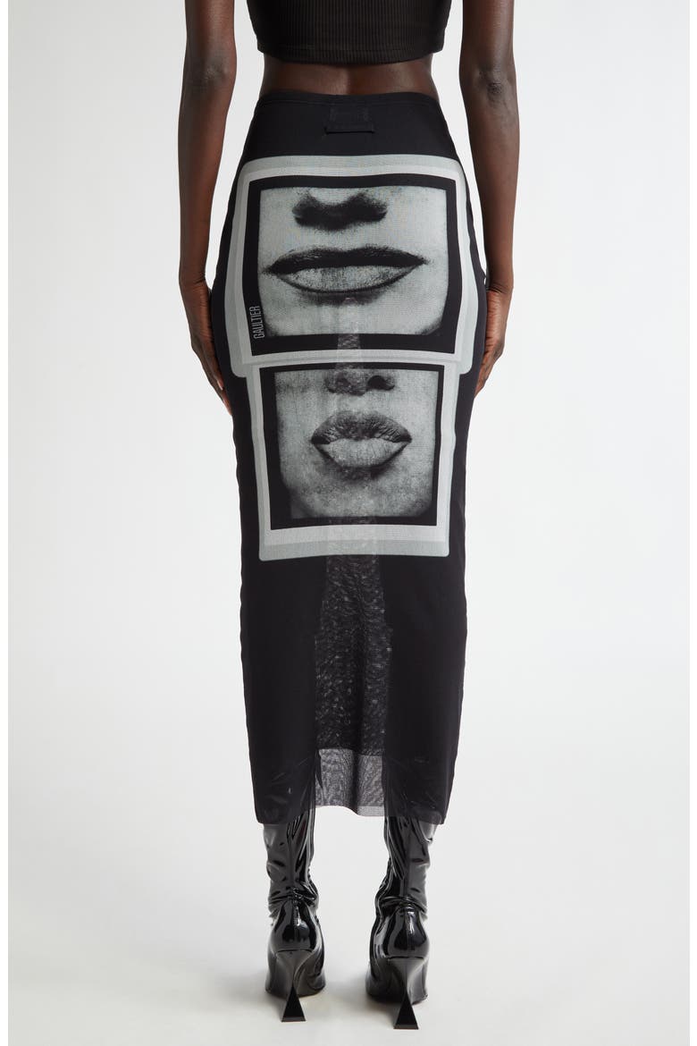 The Eyes & Lips Mesh Pencil Skirt, Alternate, color, BLACK/ GREY/ WHITE