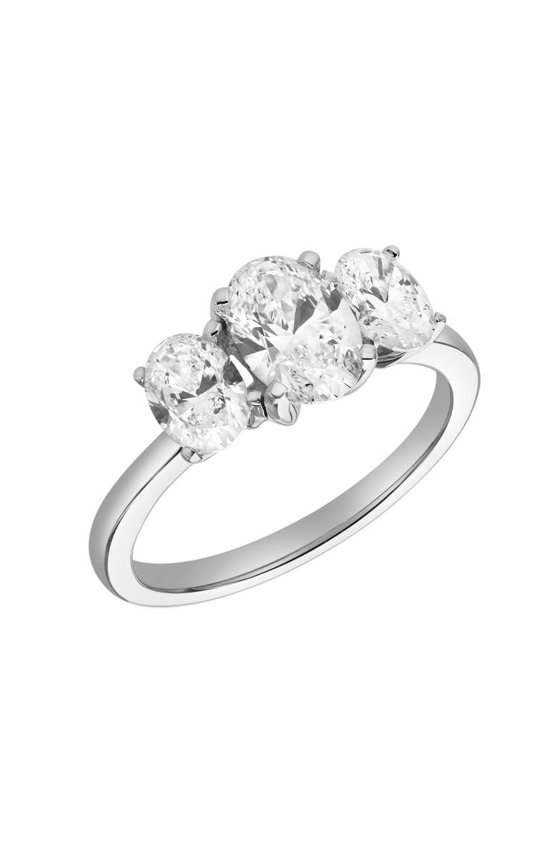 LuvMyJewelry Delila 14K Gold Oval Cut Lab Grown Diamond Trinity Ring - 2 ct, Alternate, color, 14K White Gold