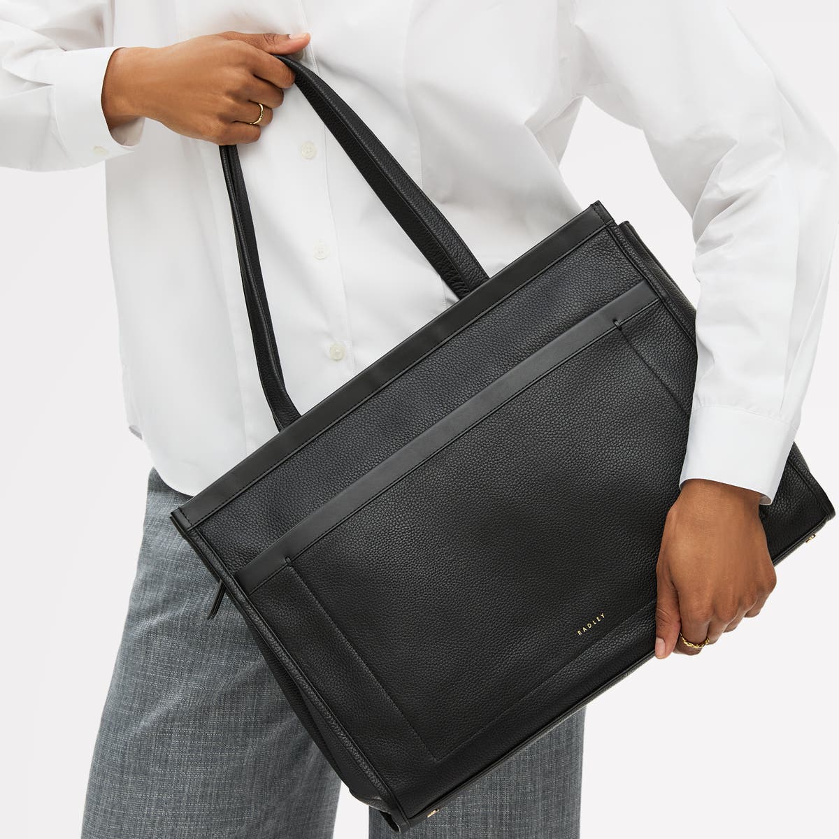 Radley Alba Place Large Ziptop Workbag, Alternate, color, Black