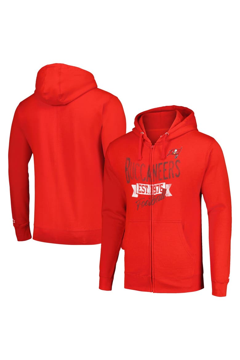 Men's Starter Red Tampa Bay Buccaneers Domestic Post Season Full-Zip Hoodie, Main, color, Red