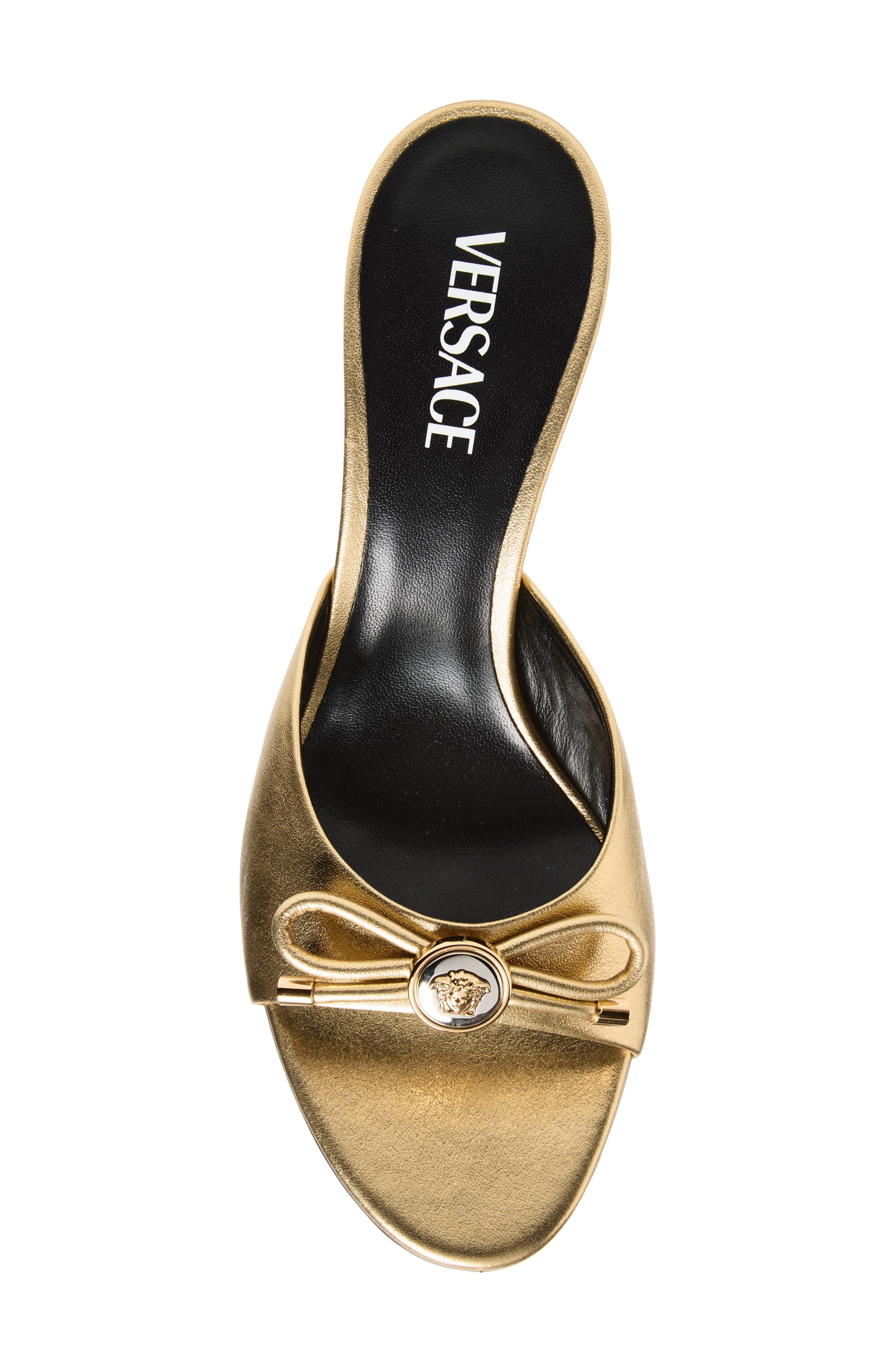 Versace Opera Bow Slide Sandal, Alternate, color, Gold-Versace Gold
