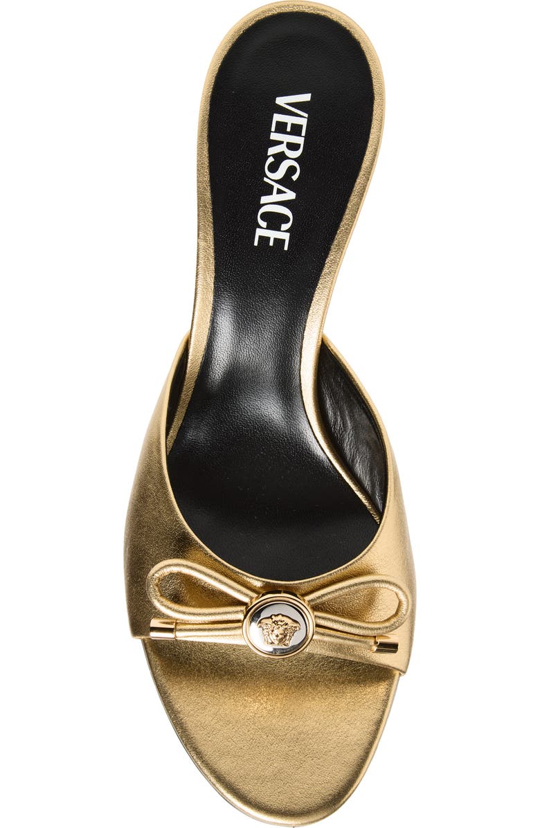 Versace Opera Bow Slide Sandal, Alternate, color, Gold-Versace Gold