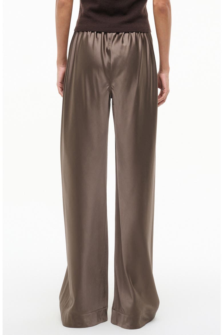 Stroll Wide Leg Stretch Silk Pants, Alternate, color, TRUFFLE