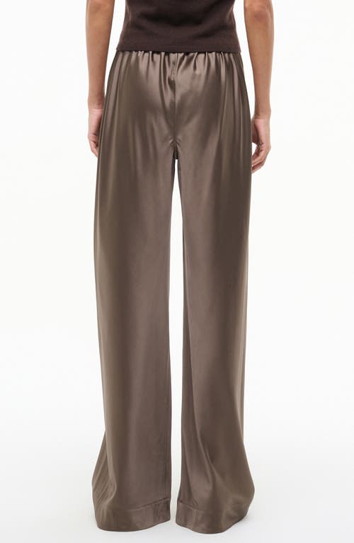 Staud Stroll Wide Leg Stretch Silk Pants In Neutral