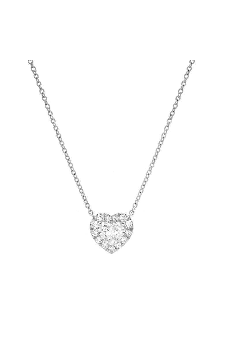 LuvMyJewelry Valentina 14K Gold Lab Grown Diamond Heart Necklace - 1 ct, Main, color, 14K White Gold