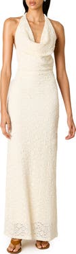 Nia Thalia Lace Halter Maxi Dress