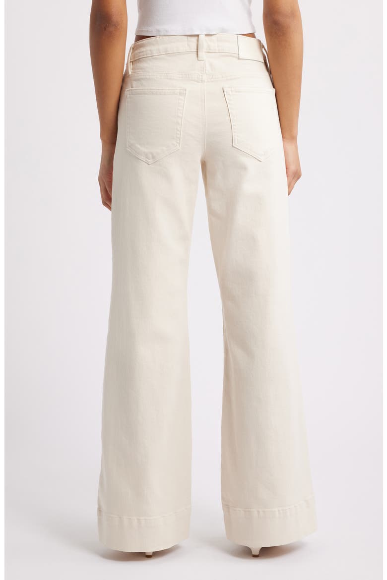 Pintuck Mid Rise Flare Jeans, Alternate, color, ECRU