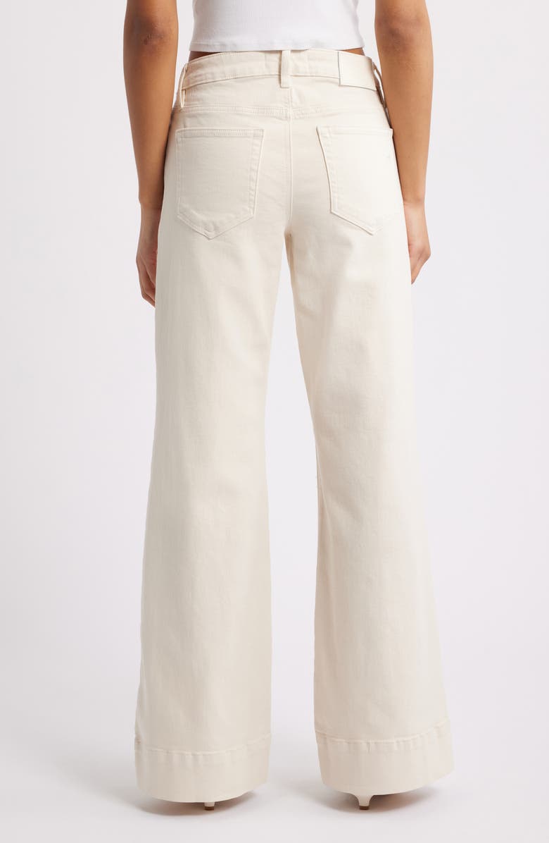 HIDDEN JEANS Pintuck Mid Rise Flare Jeans, Alternate, color, Ecru