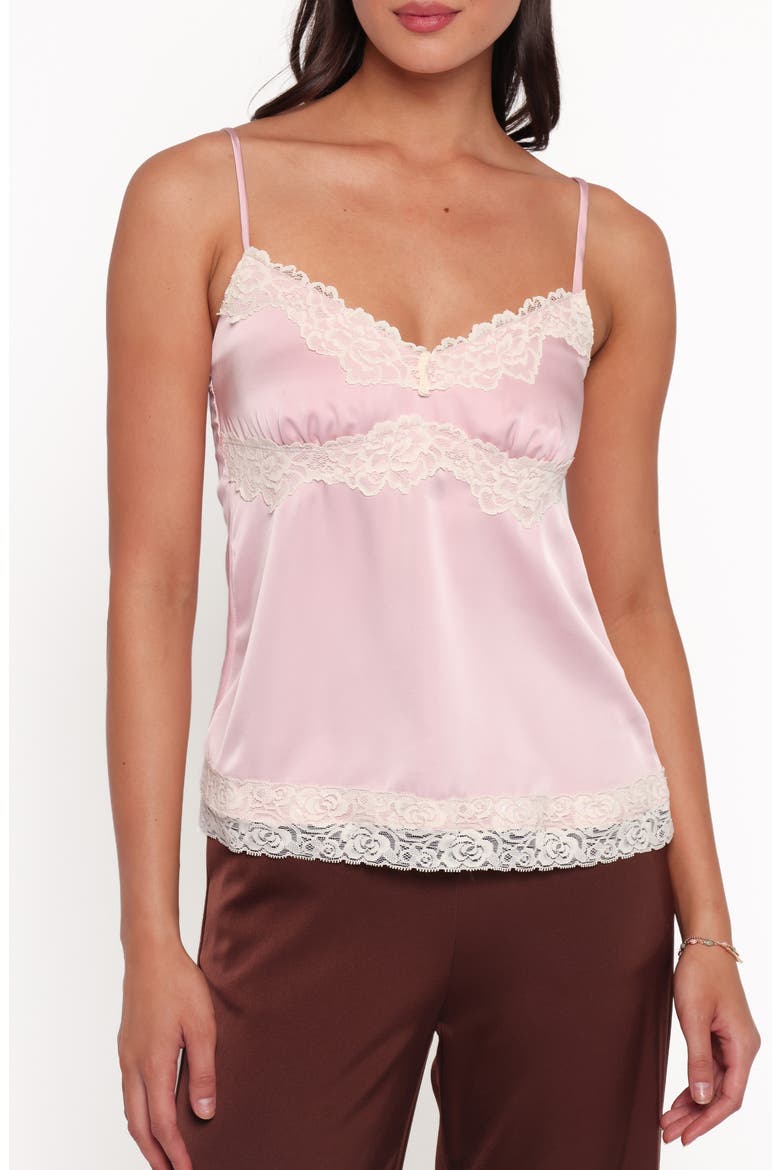 Raine Lace Satin Camisole, Main, color, PINK