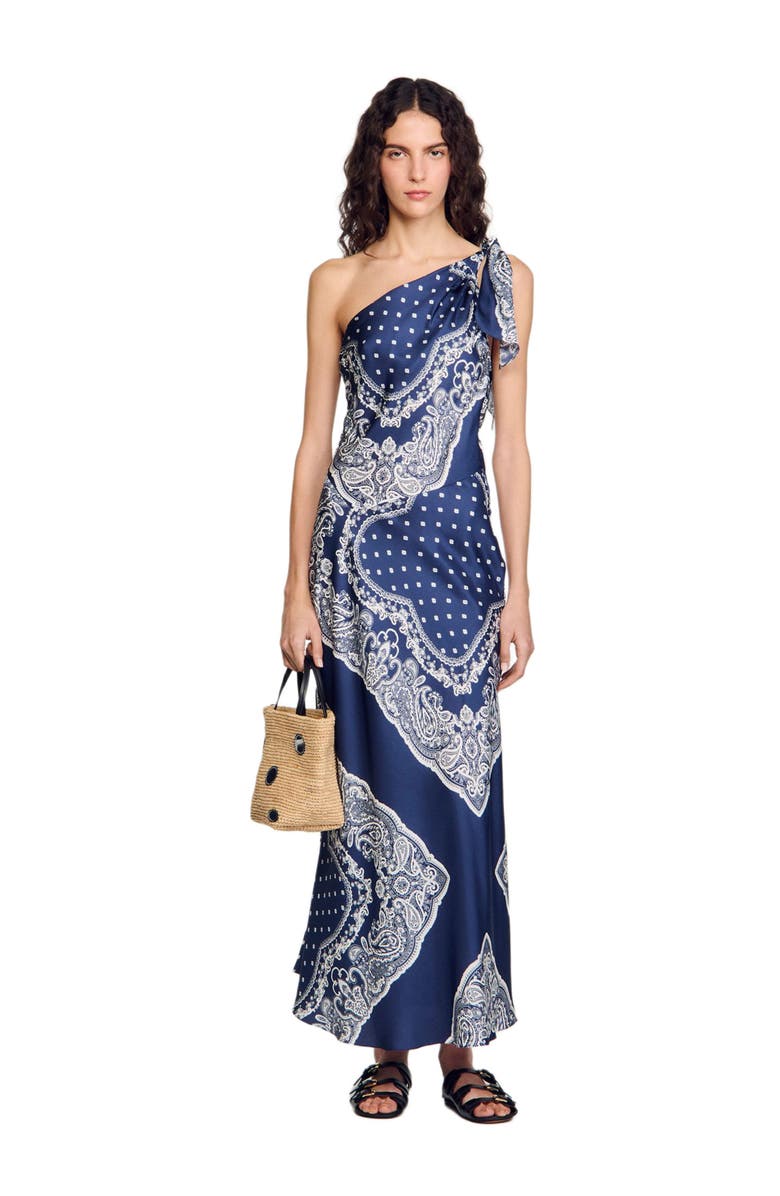 SANDRO Bandana-print maxi dress, Main, color, 
