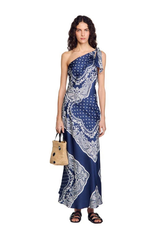 SANDRO Bandana-print maxi dress in Blu /White  product