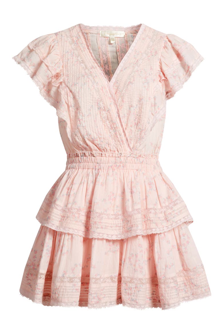 Gwen Ruffle & Lace Minidress, Alternate, color, APPLE BLOSSOM