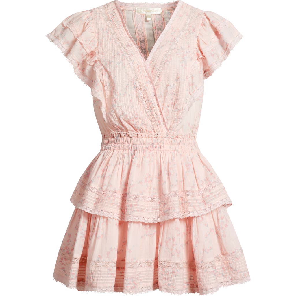 Loveshackfancy Gwen Ruffle & Lace Minidress In Pink