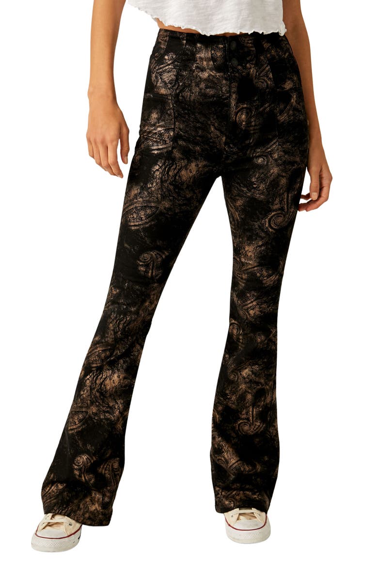 Free People Jayde Metallic Paisley Jeans, Main, color, 