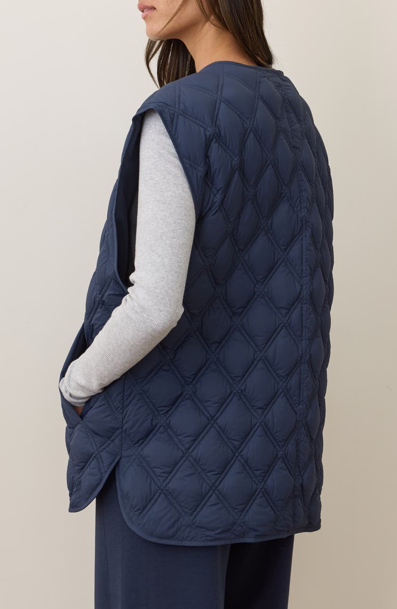 Marine Layer Marina Quilted Vest, Alternate, color, Navy