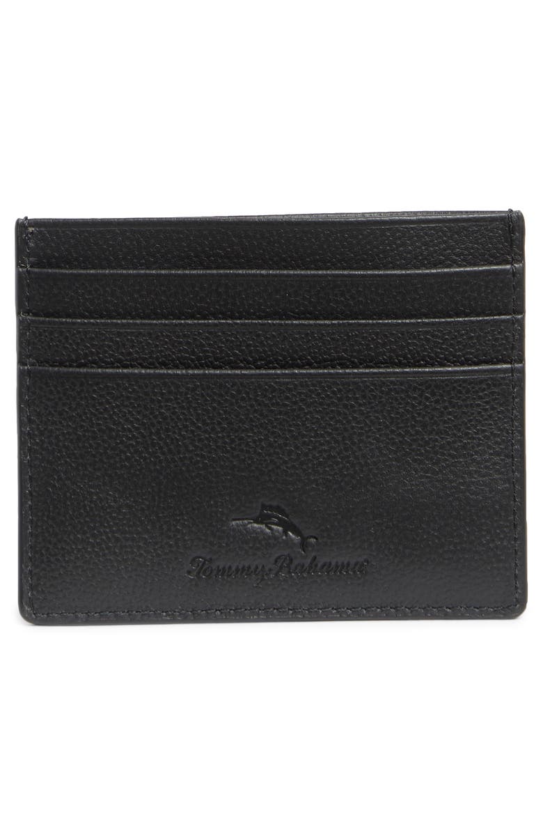 Tommy Bahama Basket Weave Leather Card Case, Alternate, color,