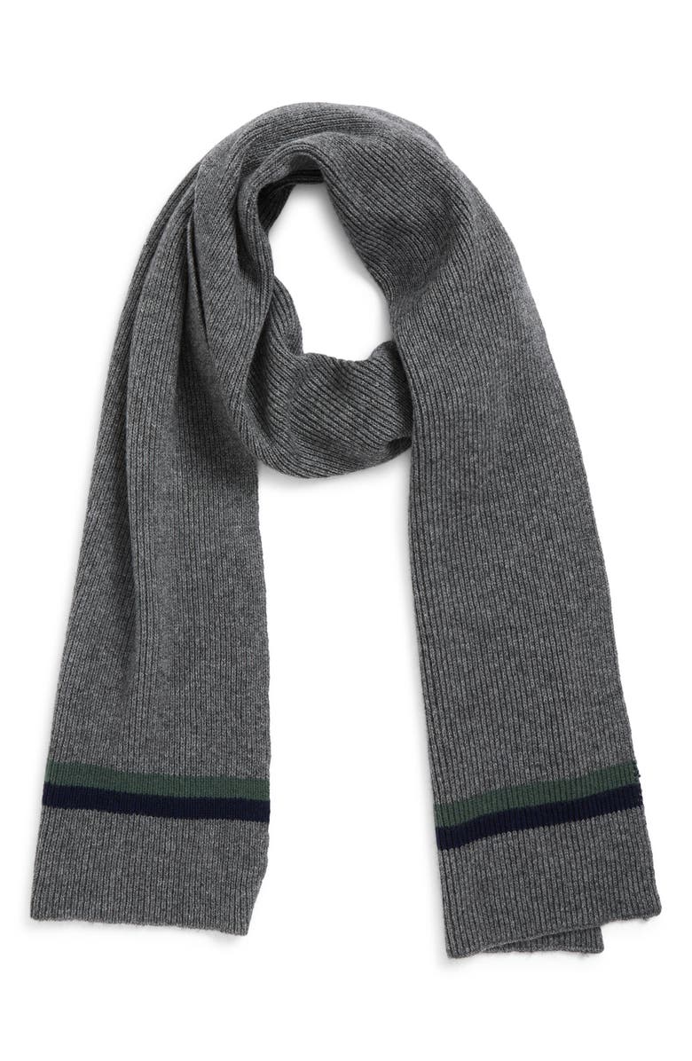 Robert Barakett Tipped Wool and Cashmere Scarf, Main, color, Grey