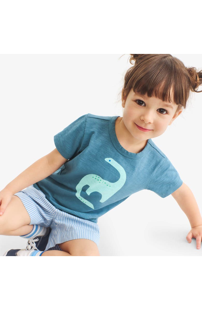 Primary Kids Dino Tee, Alternate, color, Slate Blue Dinosaur