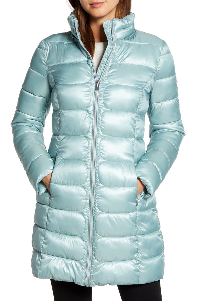 Three-Quarter Packable Puffer Jacket, Alternate, color, SEAFOAM