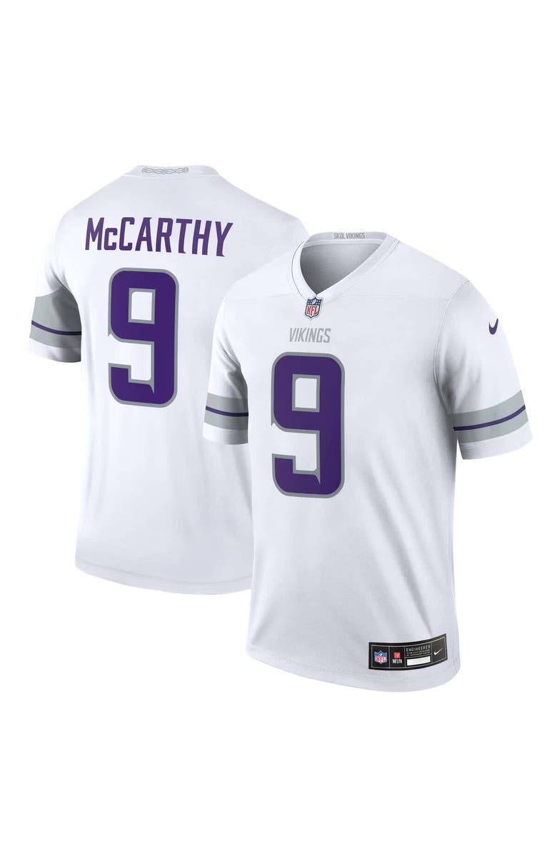 Nike Men's Nike J.J. McCarthy White Minnesota Vikings Alternate Legend Player Performance Top, Main, color, White