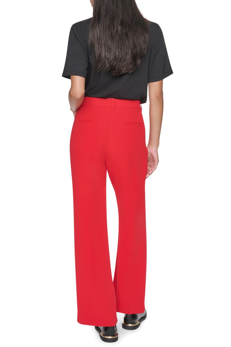 Pintuck Crepe Straight Leg Pants, Alternate, color, VIBRANT RED