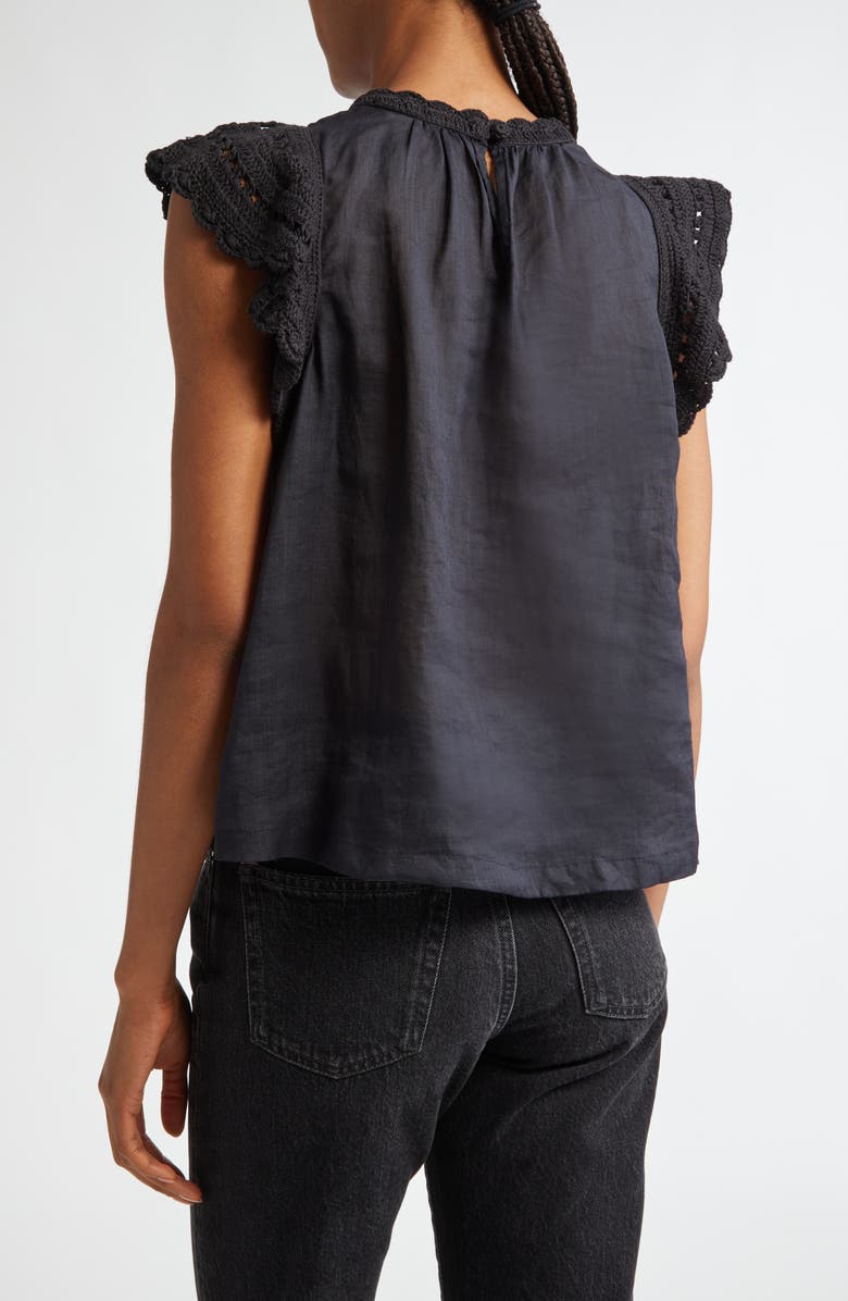 Ulla Johnson Kai Mixed Media Ramie Top, Alternate, color, 