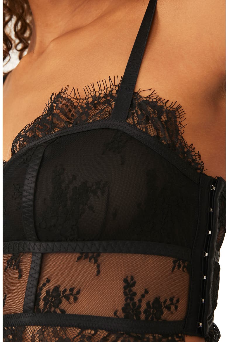 Intimately FP Layer in Lace Bustier Underwire Bra, Alternate, color, BLACK