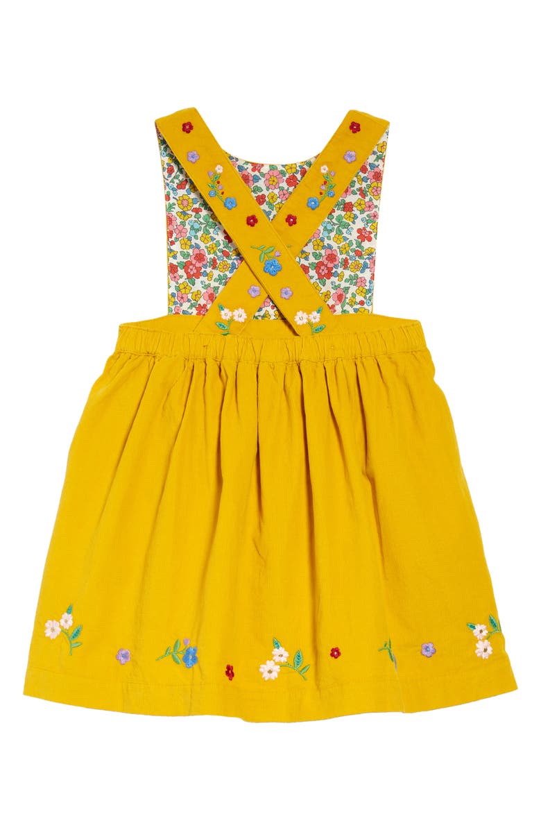 Mini Boden Kids' Embroidered Cotton Corduroy Pinafore Dress, Alternate, color, 
