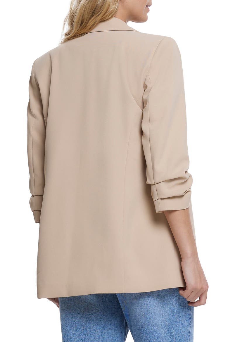 Pleat Sleeve Blazer, Alternate, color, BEIGE