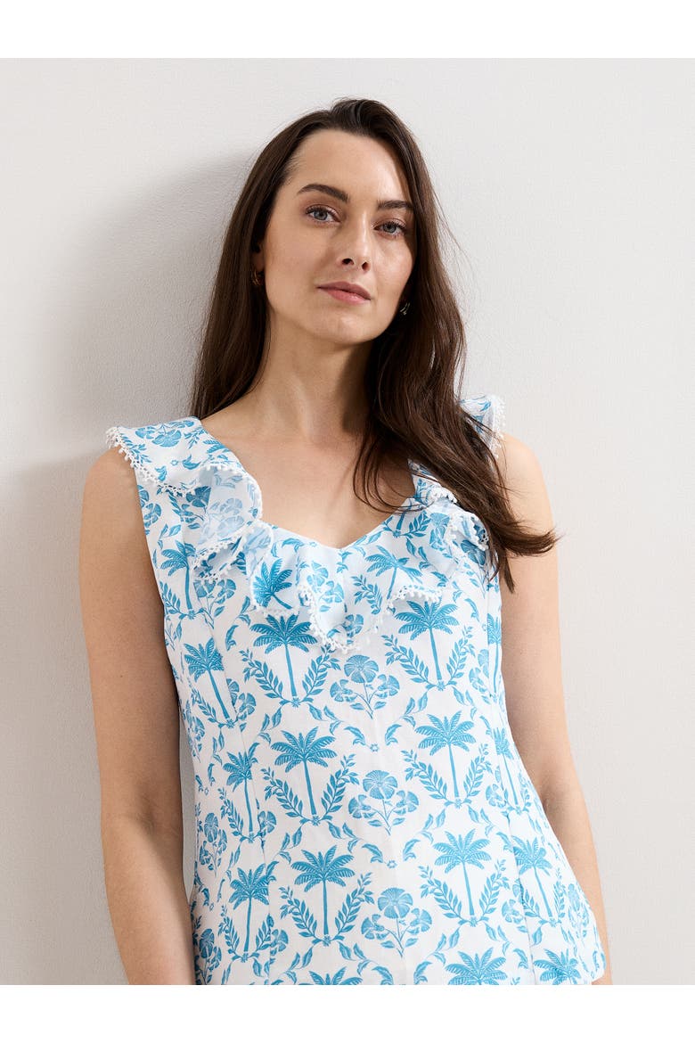 Rhona Linen Blouse, Alternate, color, Blue