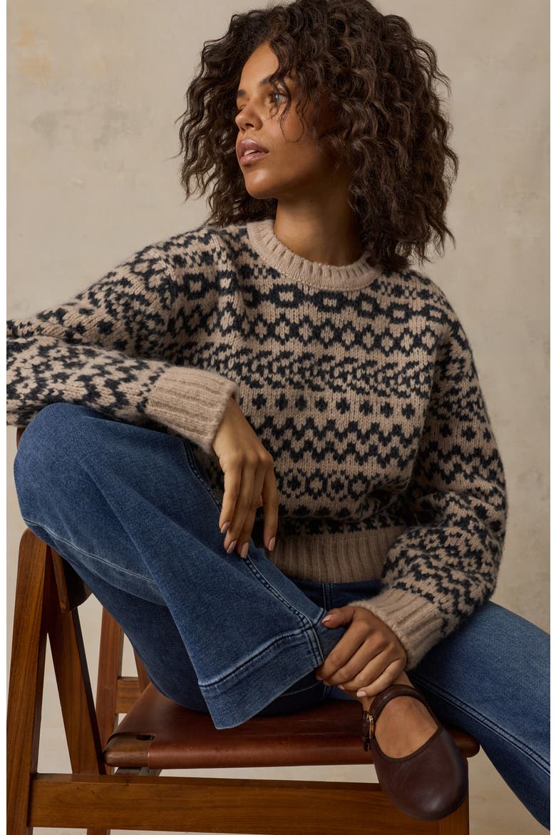 Apres Fair Isle Crewneck Sweater, Alternate, color, CABINSIDE FAIRISLE
