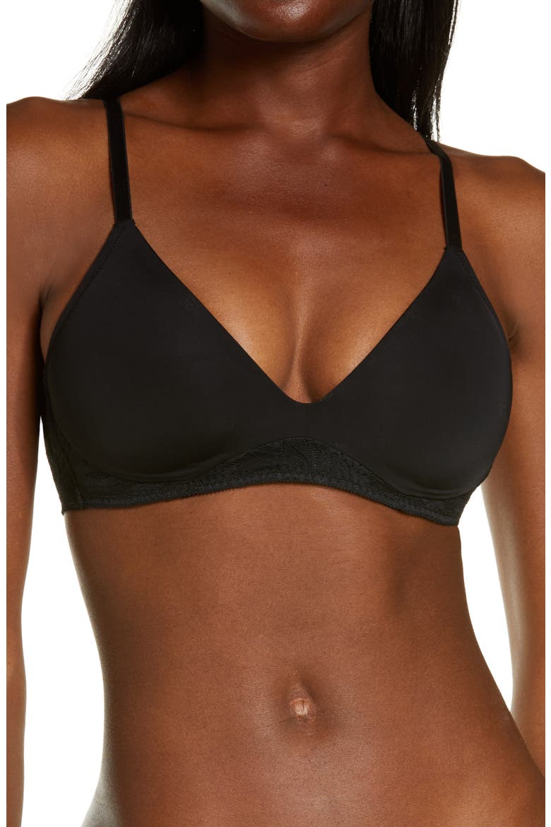 Sleek & Lace Wireless Lift Bra, Main, color, BLACK